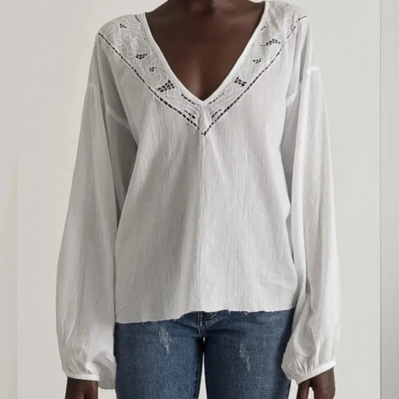 One Teaspoon NWT Devil’s Ladder Hand Cut Shirt in white SMALL - Picture 1 of 8
